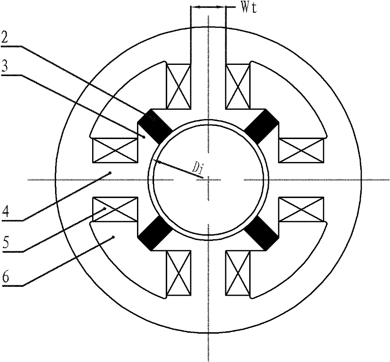 Magnetic suspension bearing of hybrid magnetic circuit