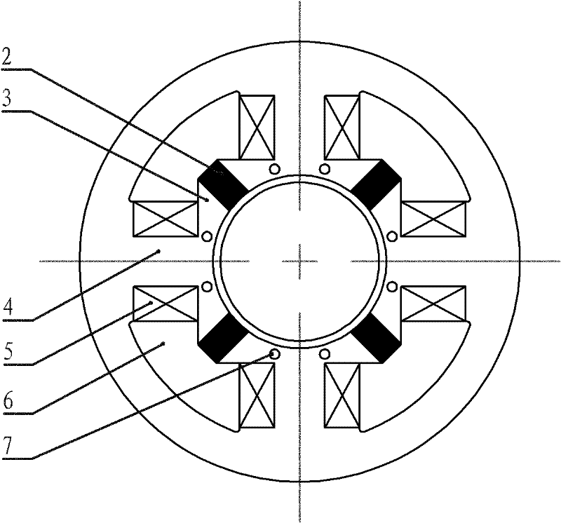 Magnetic suspension bearing of hybrid magnetic circuit