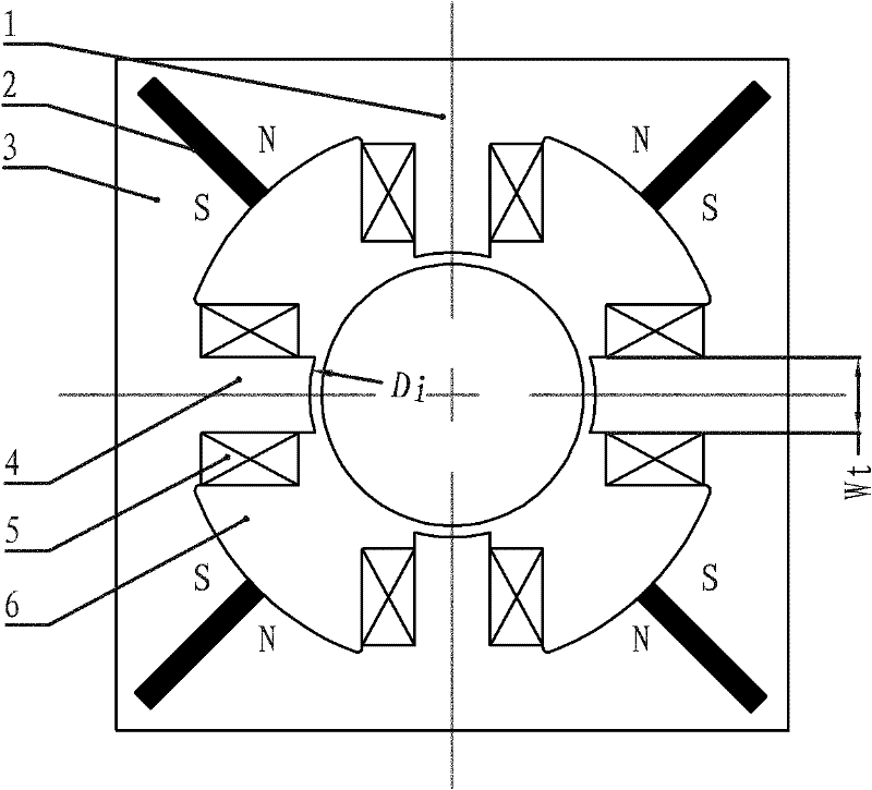 Magnetic suspension bearing of hybrid magnetic circuit