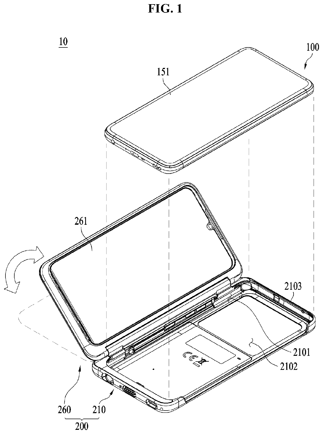 Mobile terminal and auxiliary device connected thereto