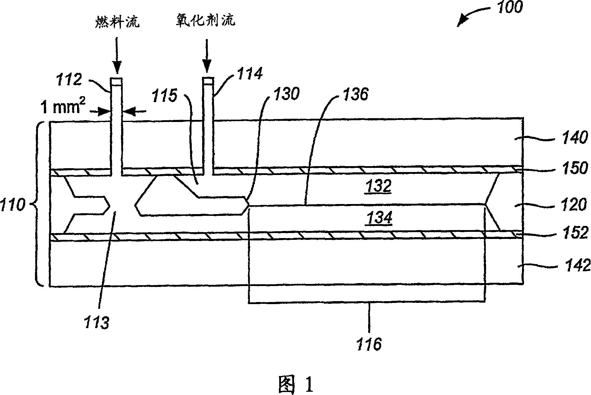 Planar membraneless microchannel fuel cell