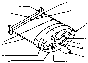 High-stability double-tail-support vertical annular wing unmanned aerial vehicle