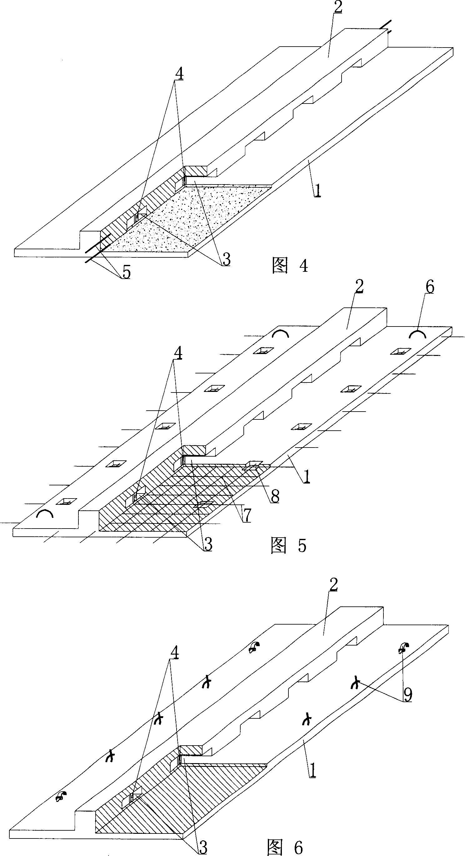 Prefabricated plate for steel concrete with rib