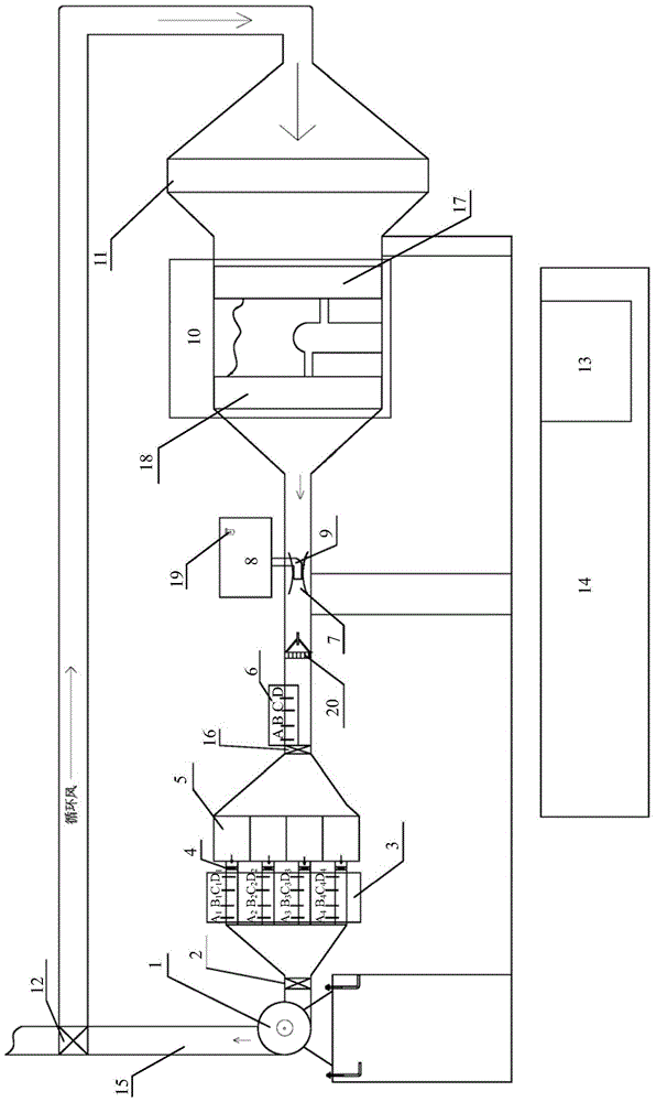 Circulating iodine adsorber performance test method and device