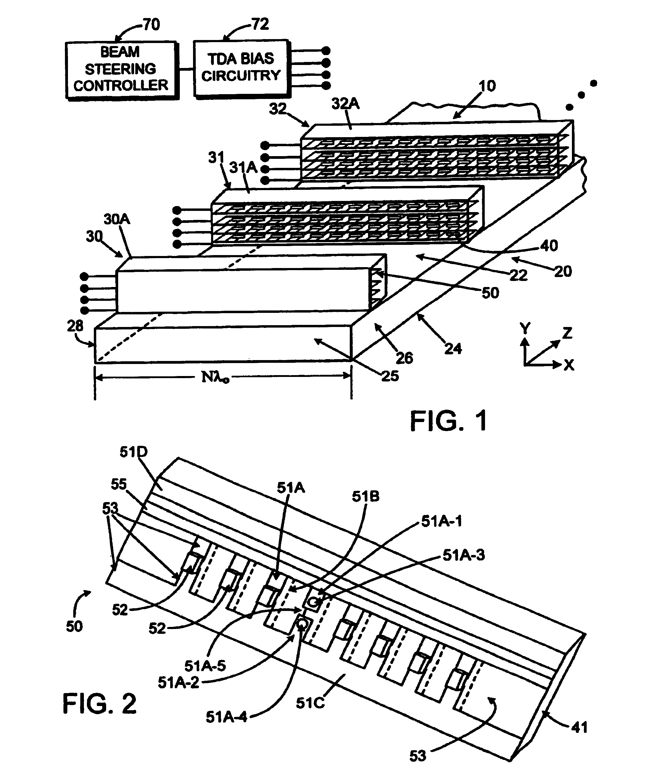 Transverse device array radiator ESA