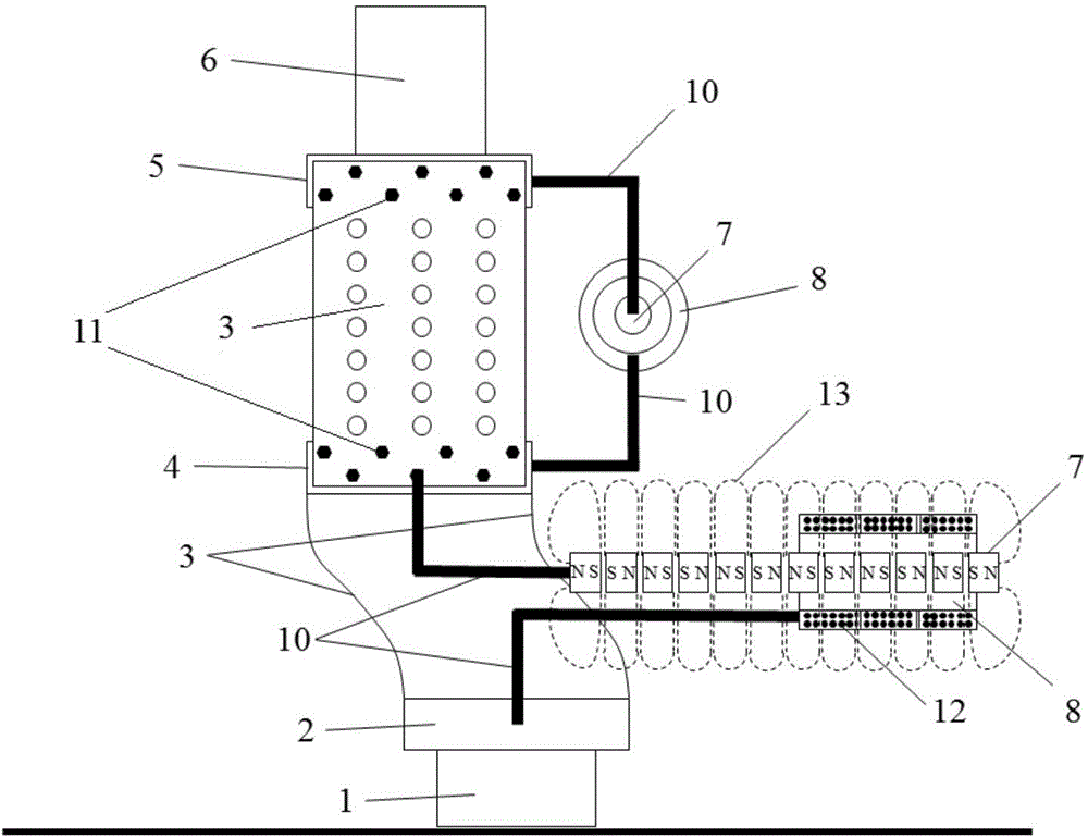 Flow-induced vibration power generating device based on deformable double-layer permeable box-type support