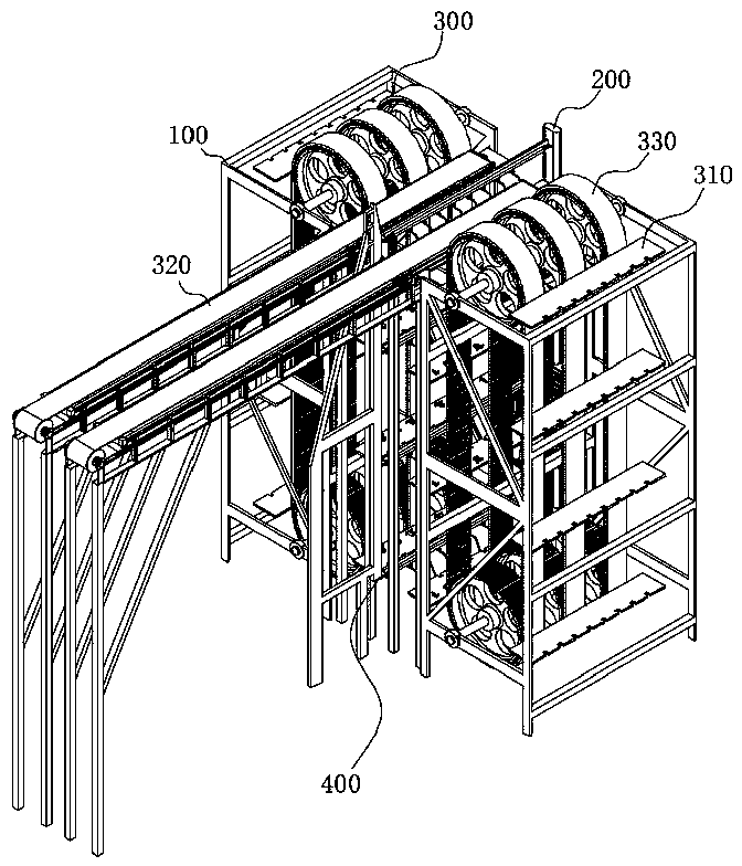 A loading machine for vertical vehicle workpieces