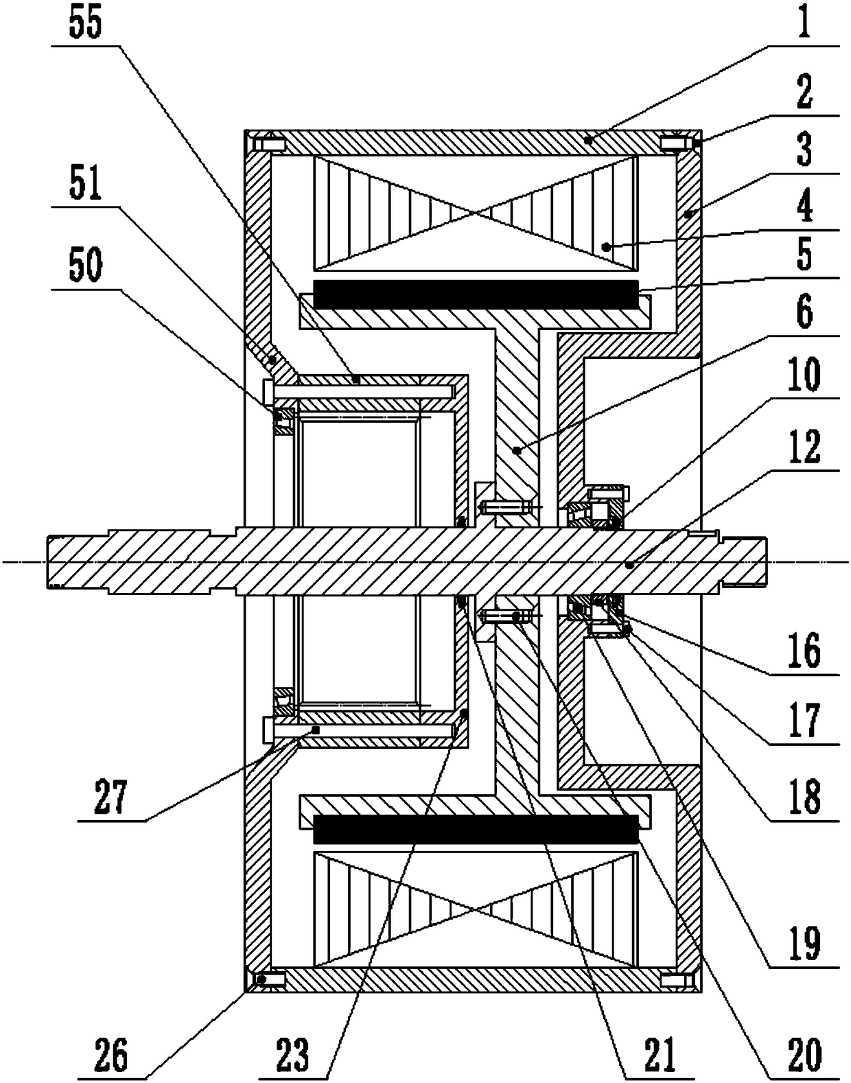 A wheel hub motor device with high output torque and automobile