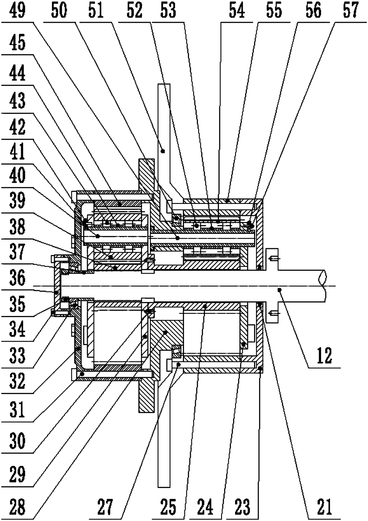 A wheel hub motor device with high output torque and automobile