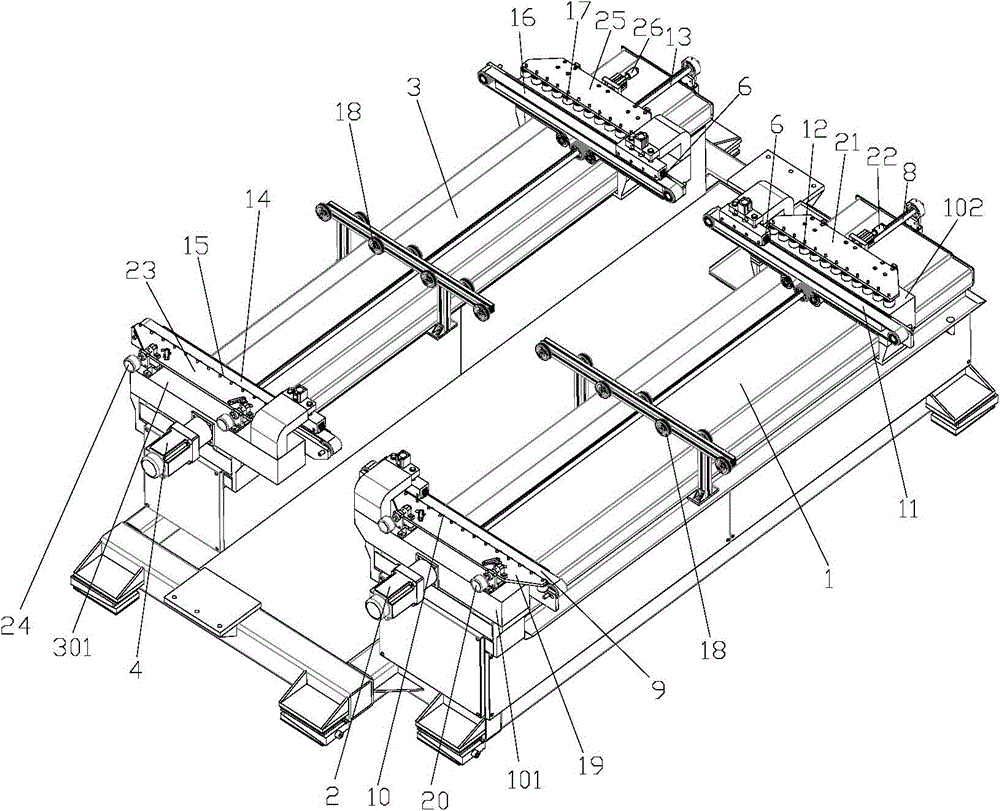 Transmission device for glass drilling machine and glass drilling machine thereof