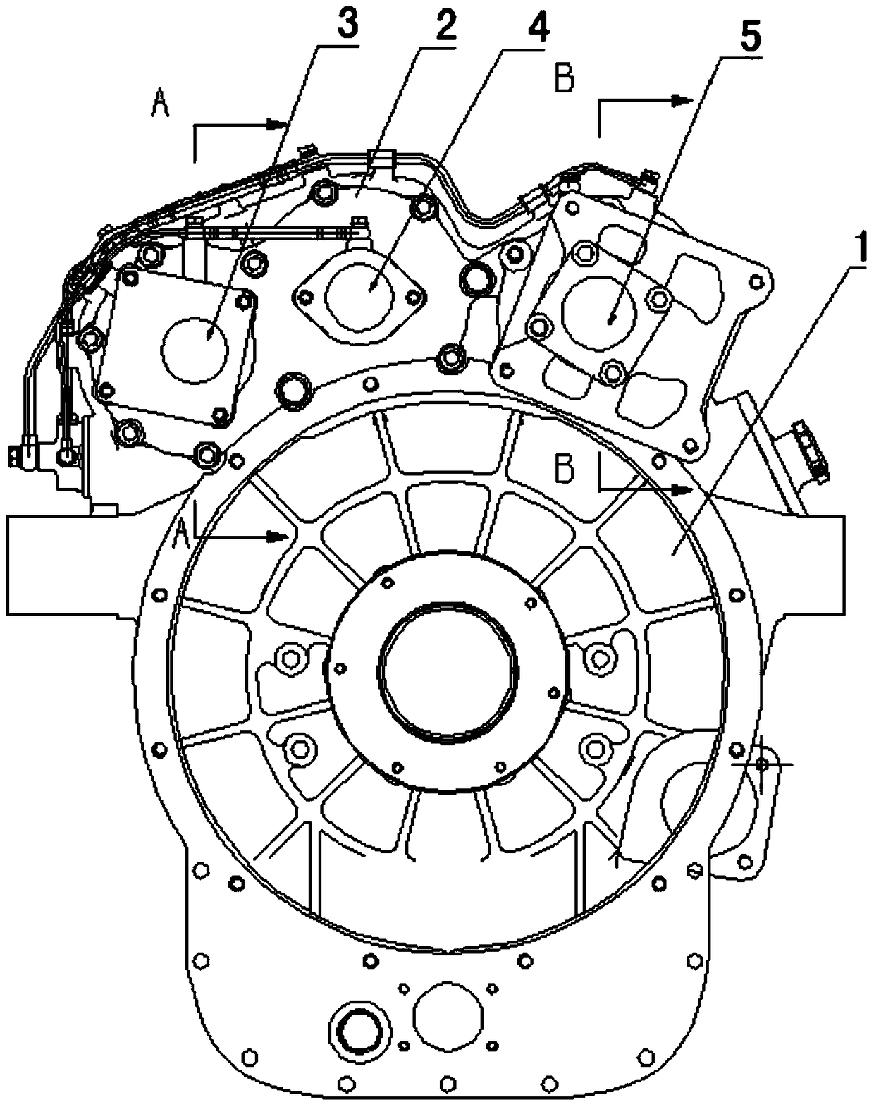 Engine multi-point power take-off structure