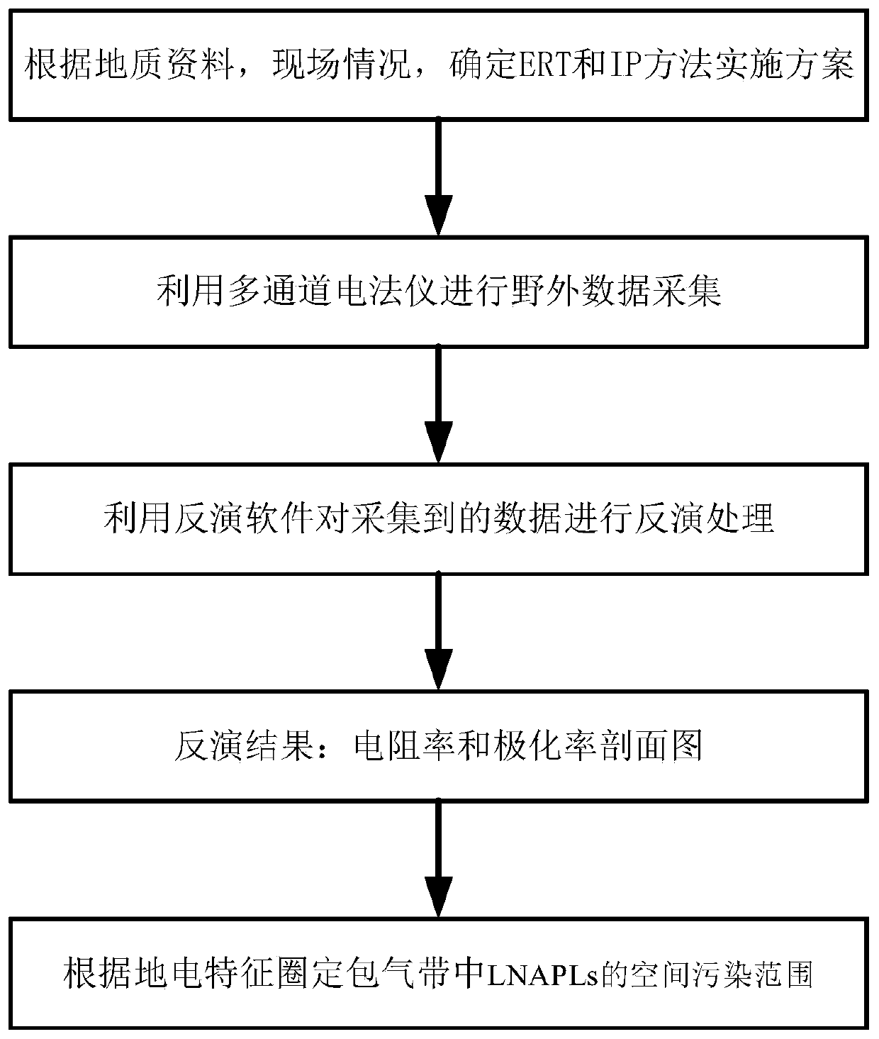 Pollution source area detection method and system for delineating LNAPLs in aeration zone based on ERT and IP