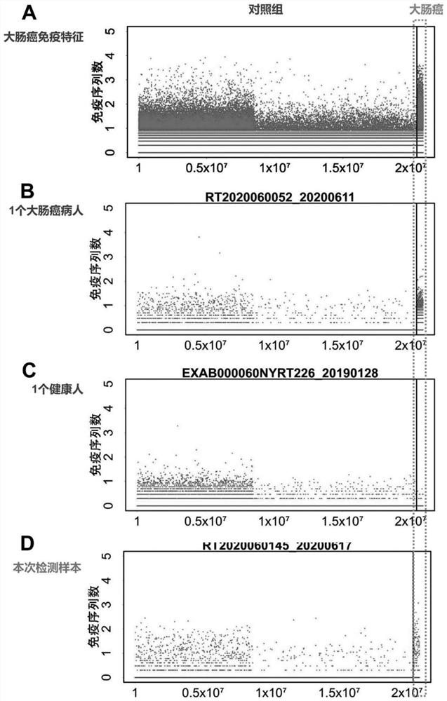 Peripheral blood TCR marker sequence of colorectal cancer as well as detection kit and application of peripheral blood TCR marker sequence