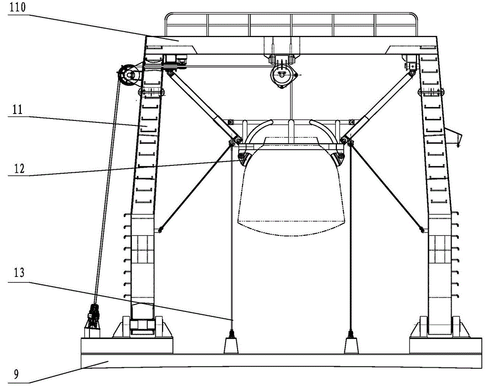 Stabilizing structure of floater salvaging device