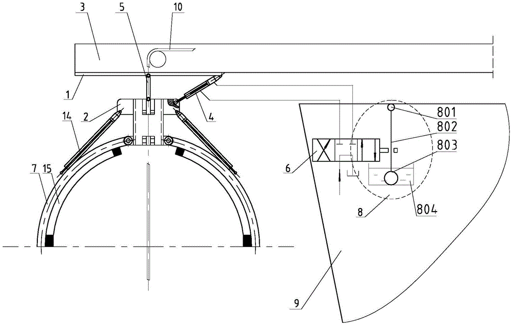 Stabilizing structure of floater salvaging device