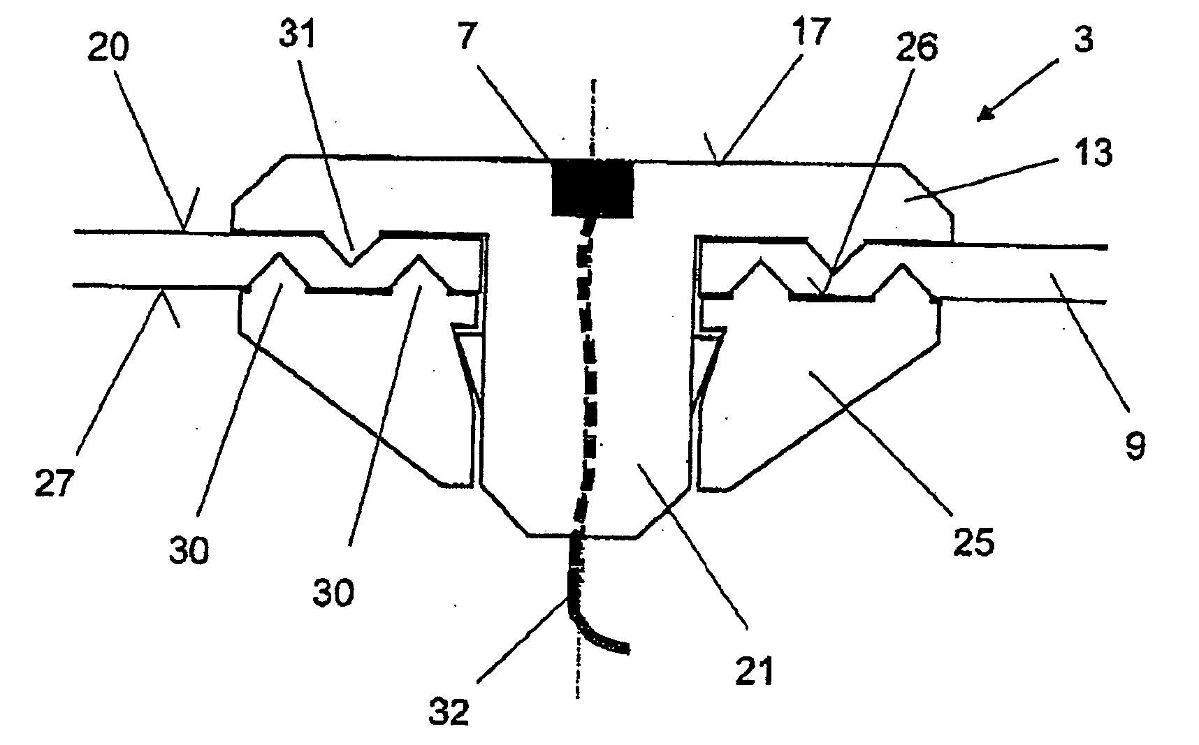 Device for fastening a sensor on containers