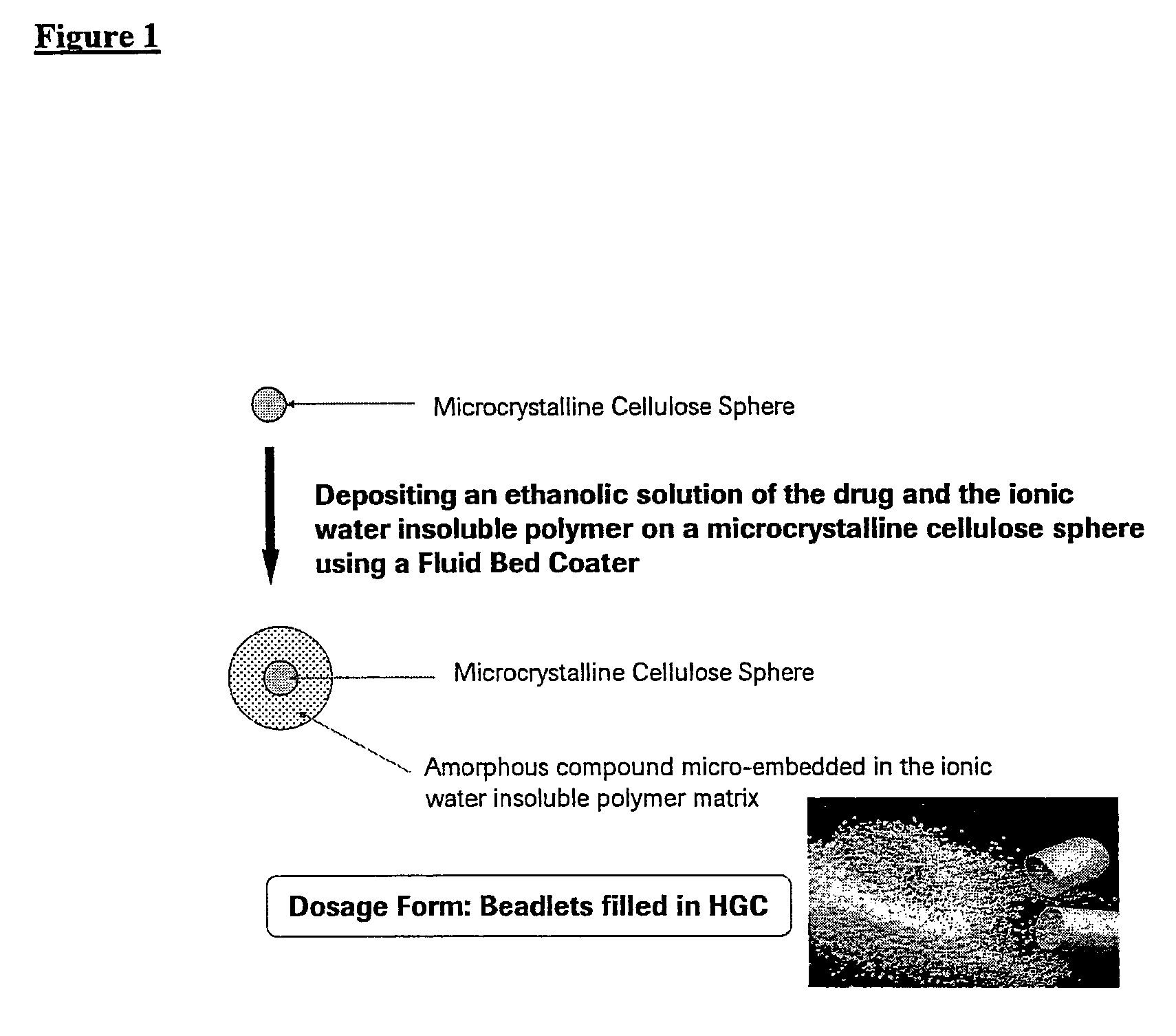 Pharmaceutical Solid Dosage Forms Comprising Amorphous Compounds Micro-Embedded in Ionic Water-Insoluble Polymers