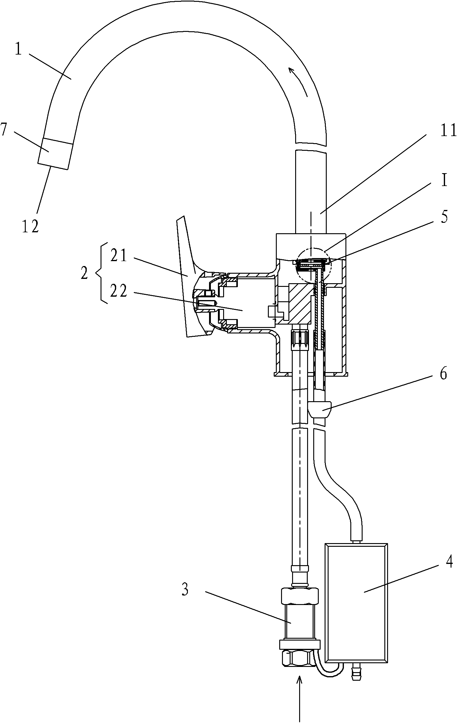 Ozone disinfection water tap