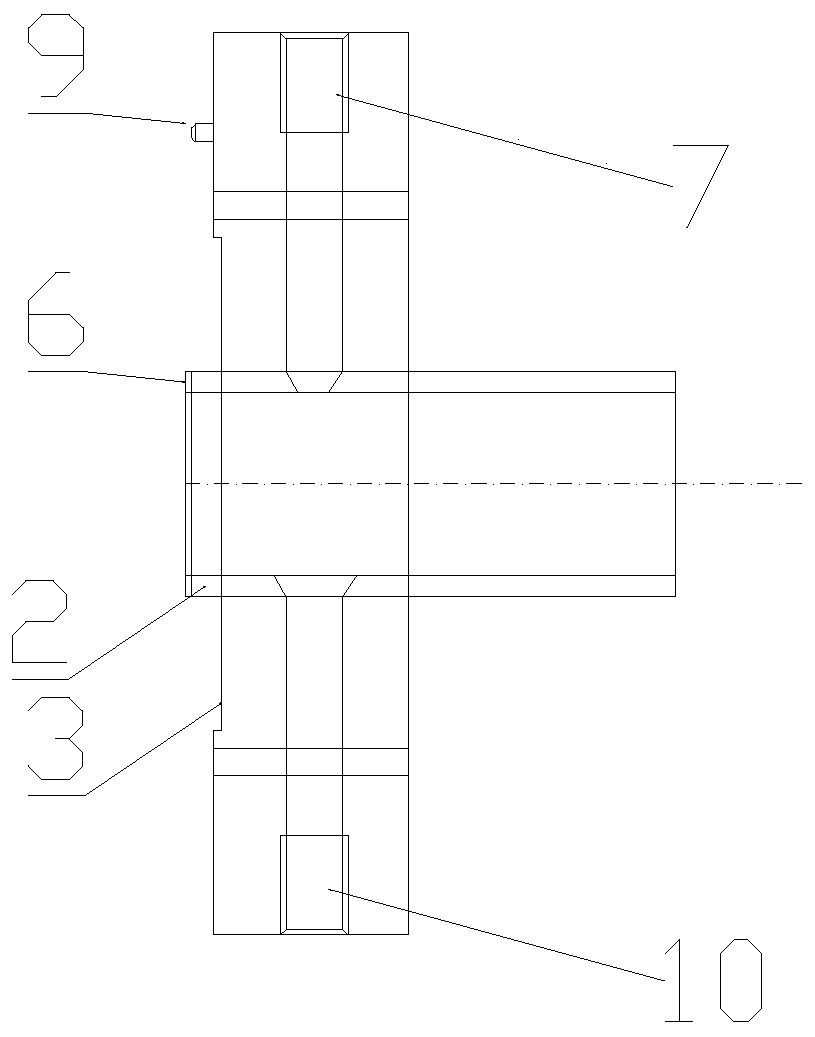 Flange for plastic processing exhaust gas transmission