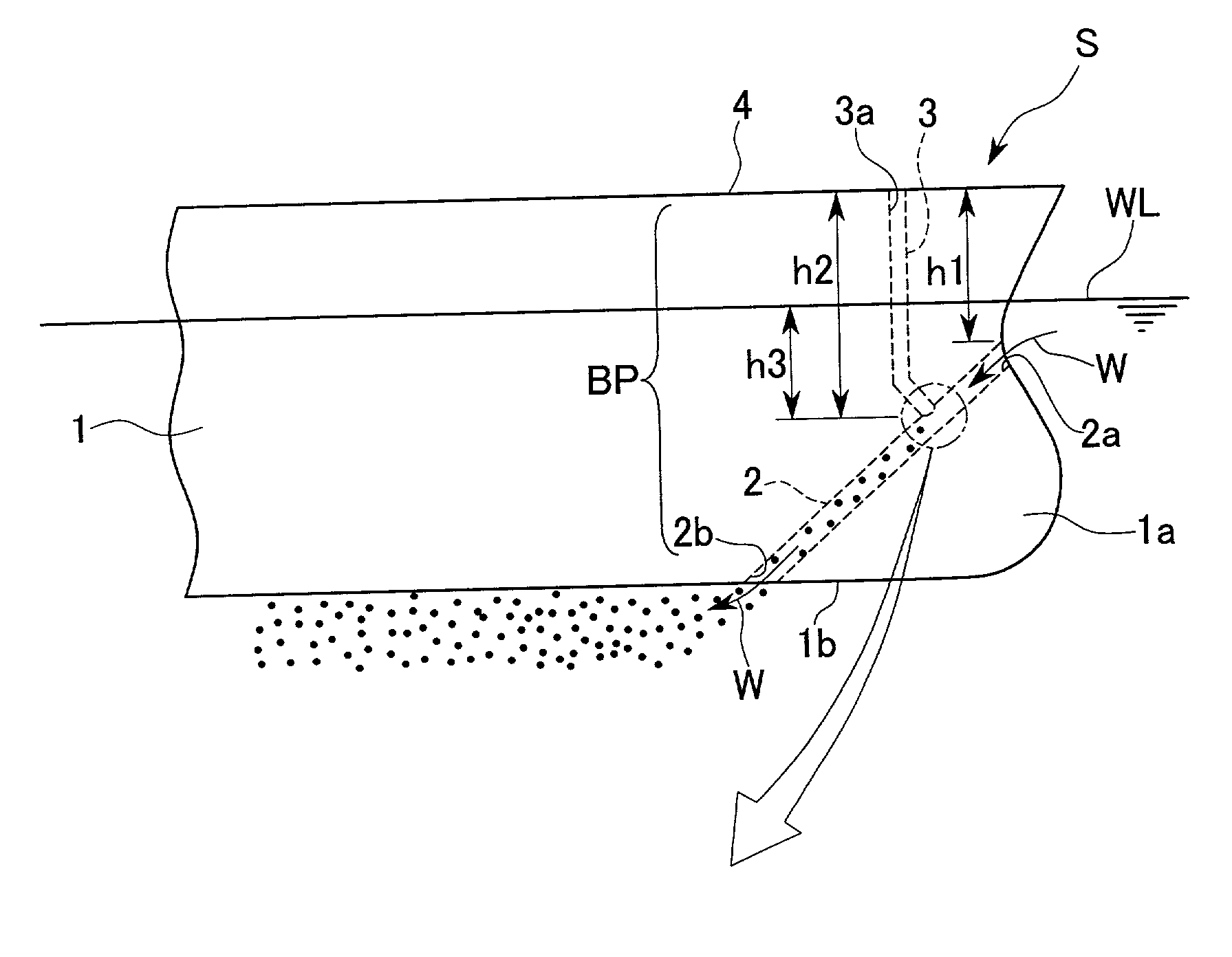 Friction reducing ship and method for reducing frictional resistance