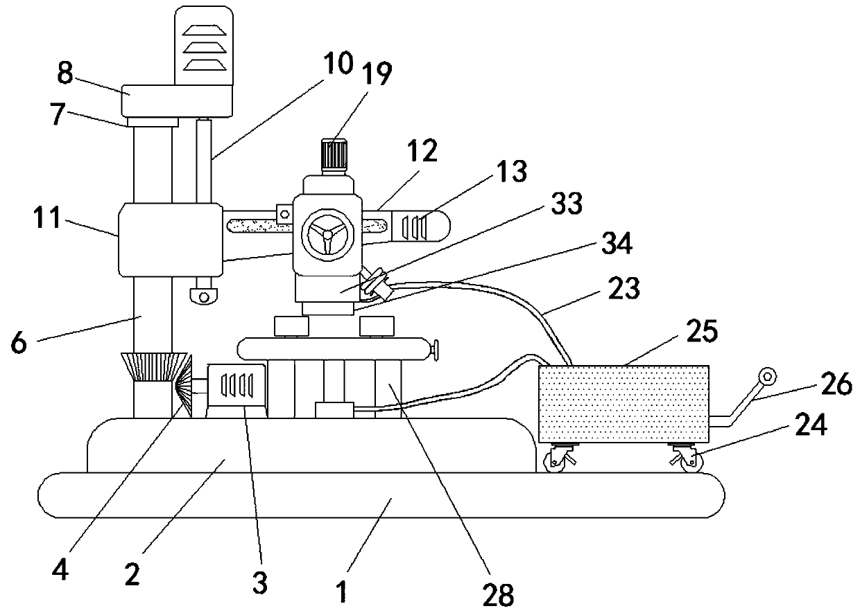 Metal debris collection device for milling machine machining milling head part