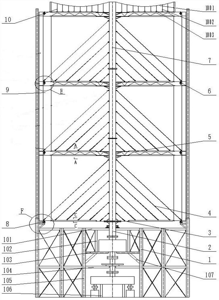 Turbine rotor assembly for vertical axis wind power generation system and power generation system