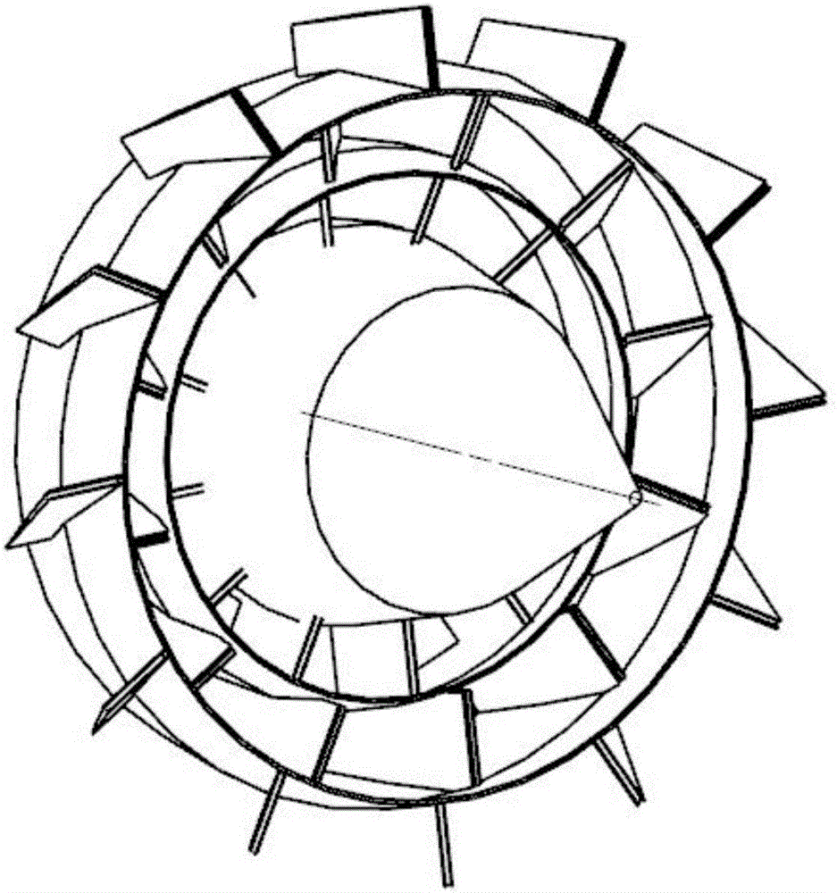 Three-level rotational flow structure of afterburner head