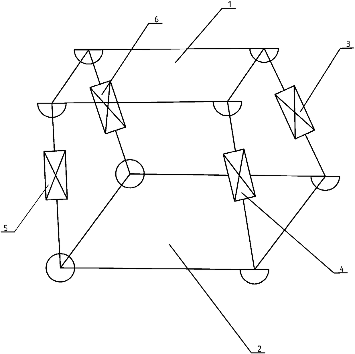 Four-degree-of-freedom parallel connection mechanism