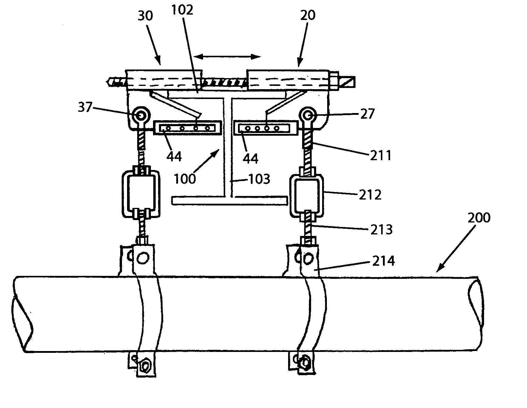 Top & bottom mount, heavy load supporting, girder clamp system