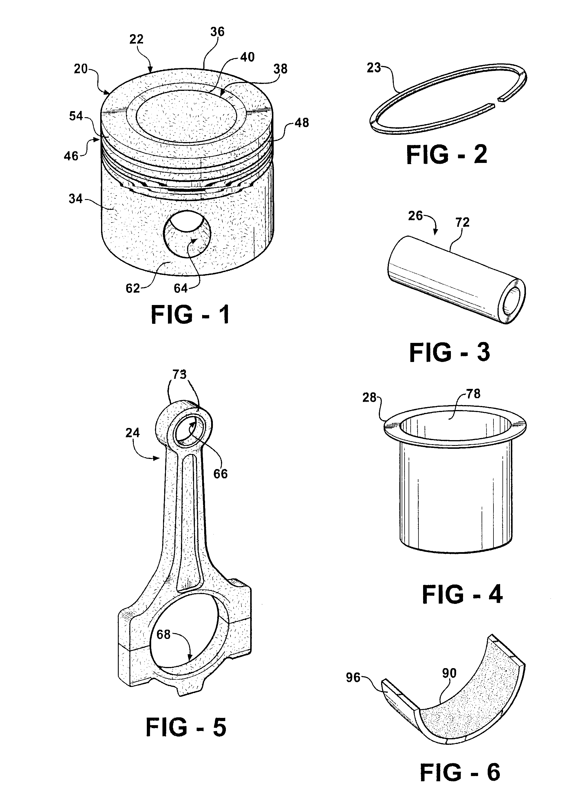 Coated power cylinder components for diesel engines