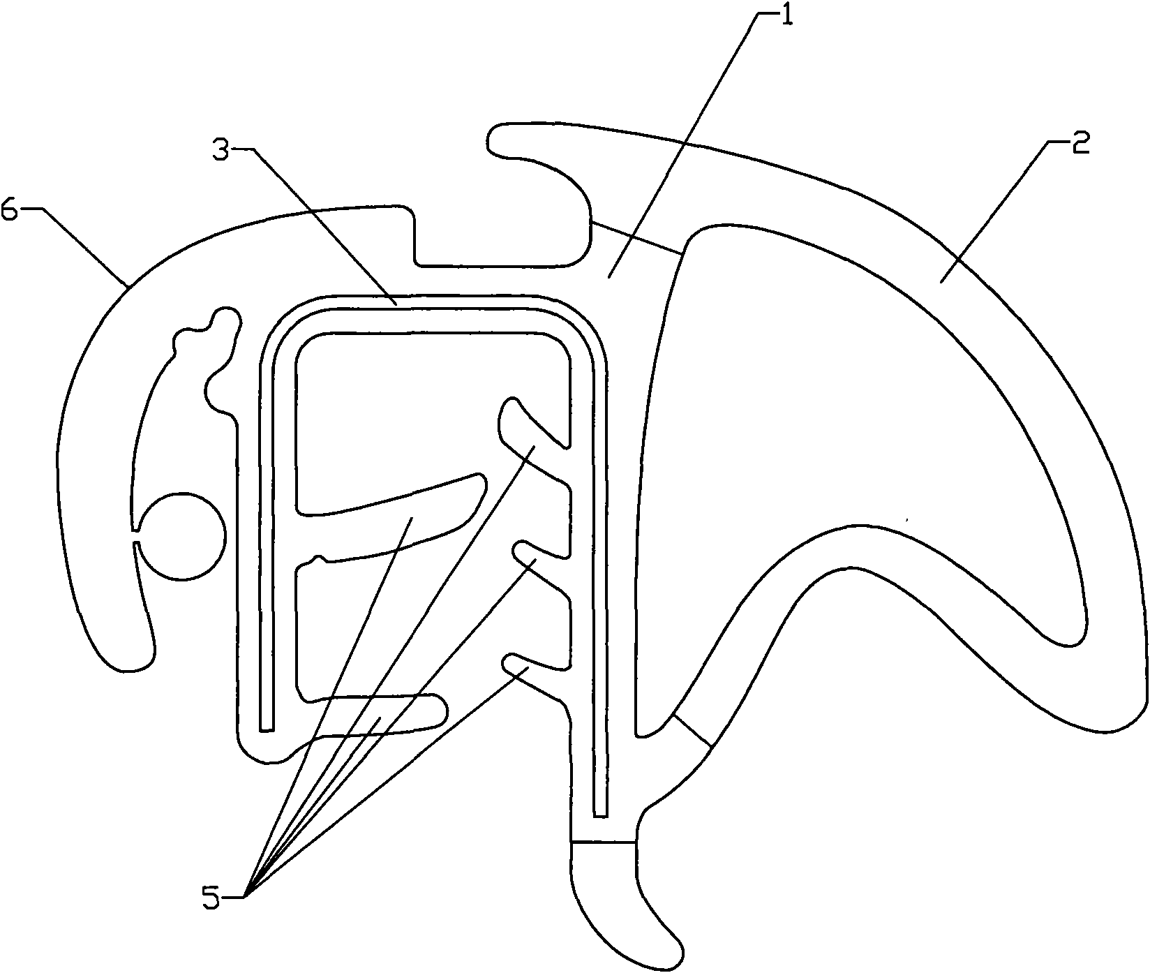 Sealing strip for door frame of automobile and manufacturing process thereof