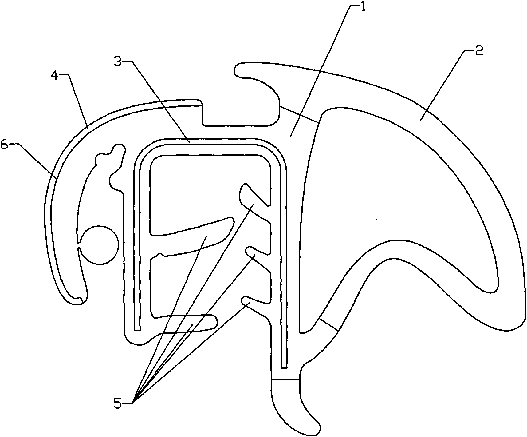 Sealing strip for door frame of automobile and manufacturing process thereof