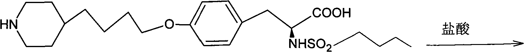 Preparation method of compound tirofiban hydrochloride