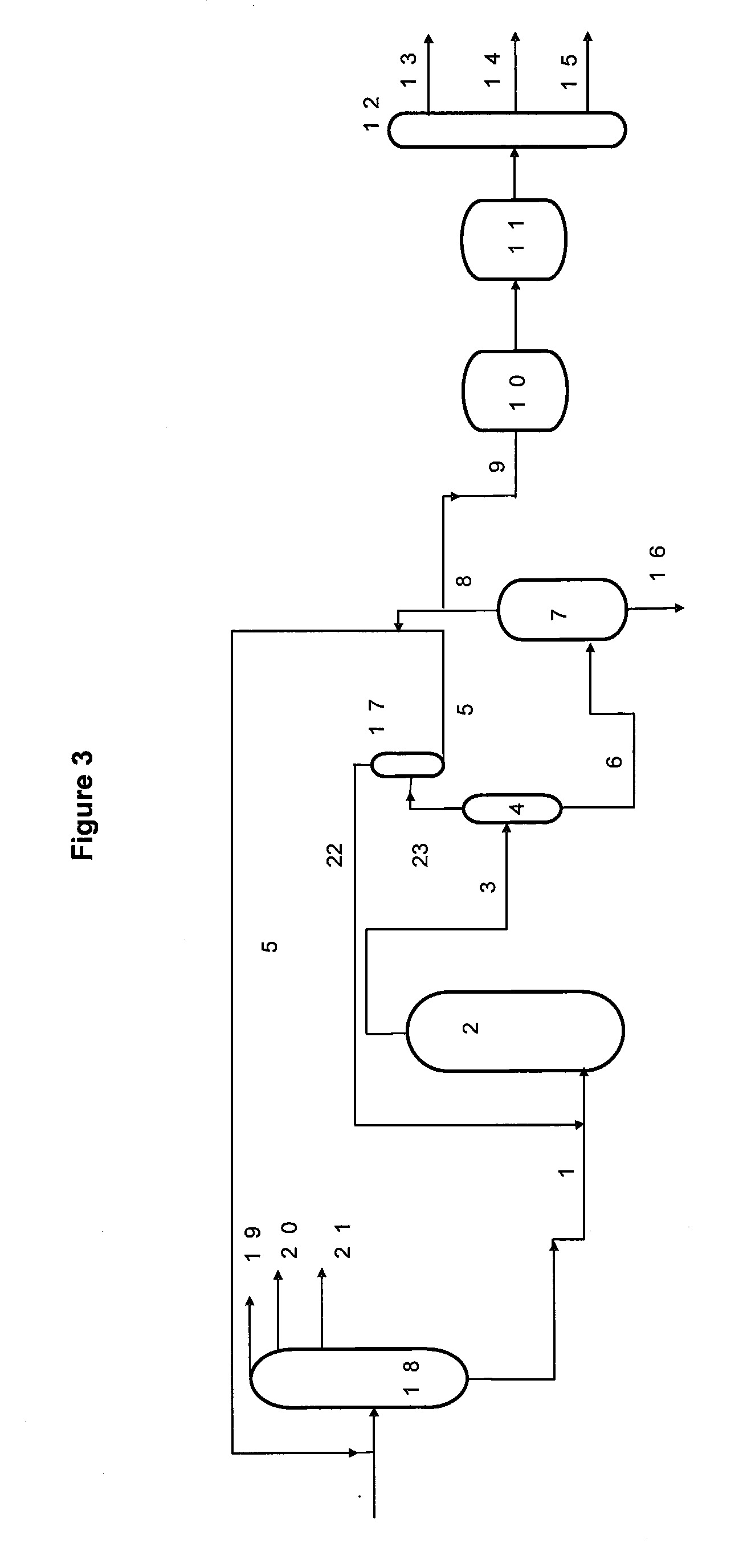 Residue conversion process that includes a deasphalting stage and a hydroconversion stage with recycling of deasphalted oil