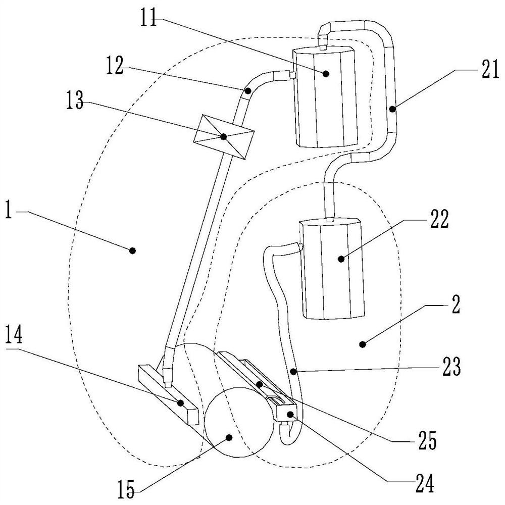 Floor mopping device and floor mopping machine