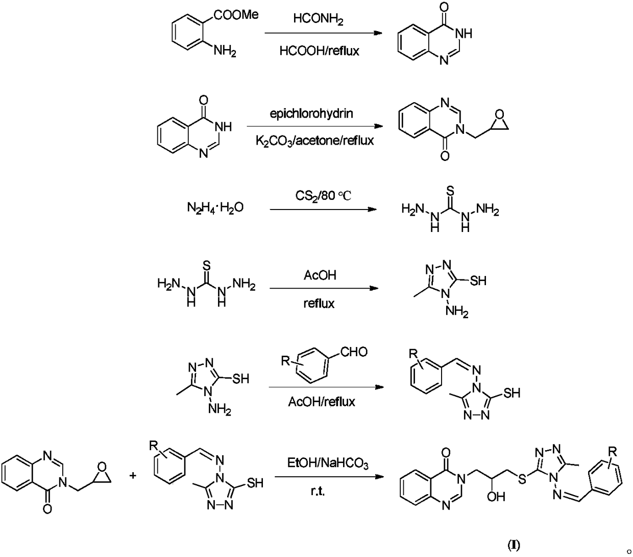 Compound for preparing crop pathogenic bacterium prevention and control medicament and preparation method thereof