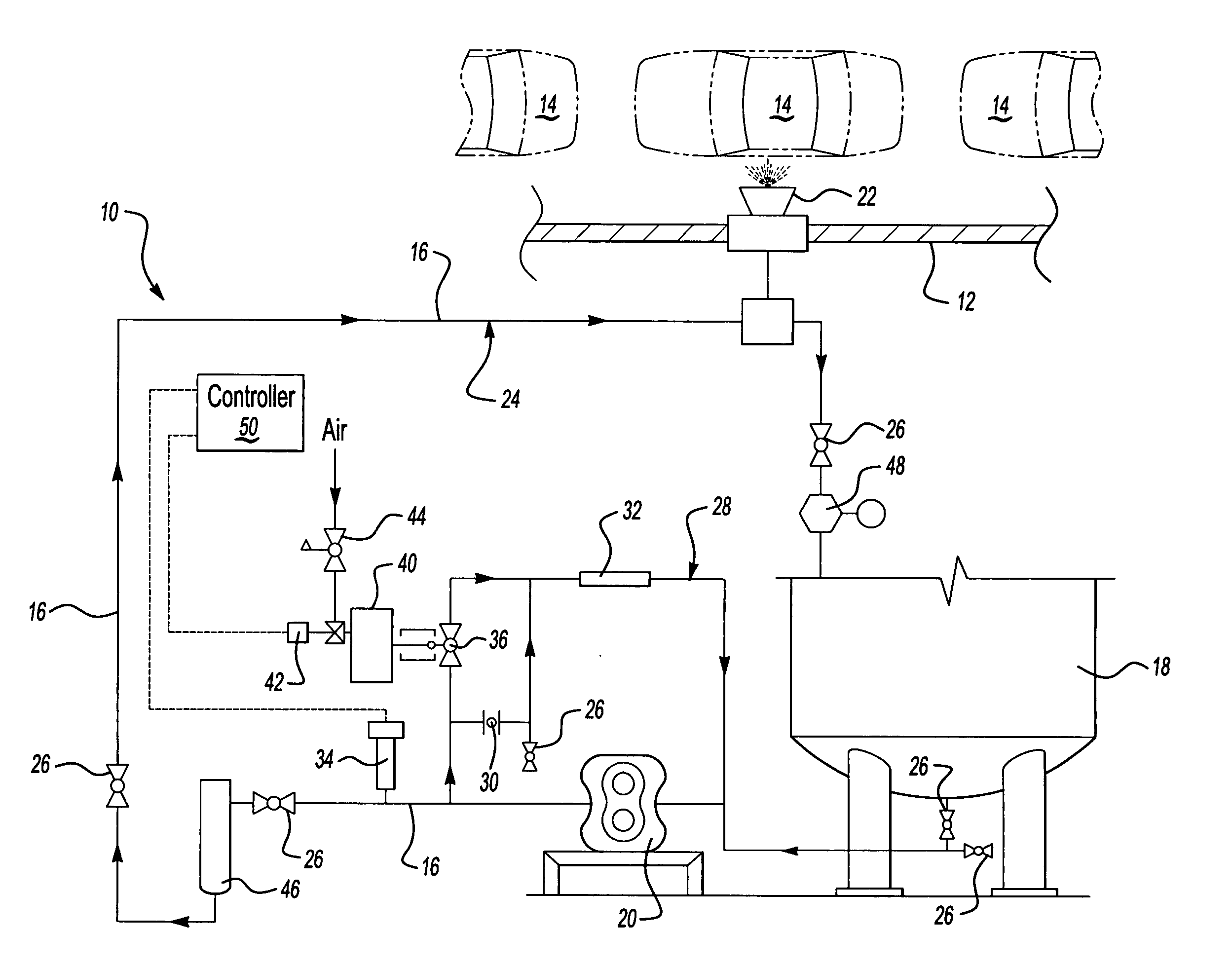 Pressure relief system for paint circulation applications