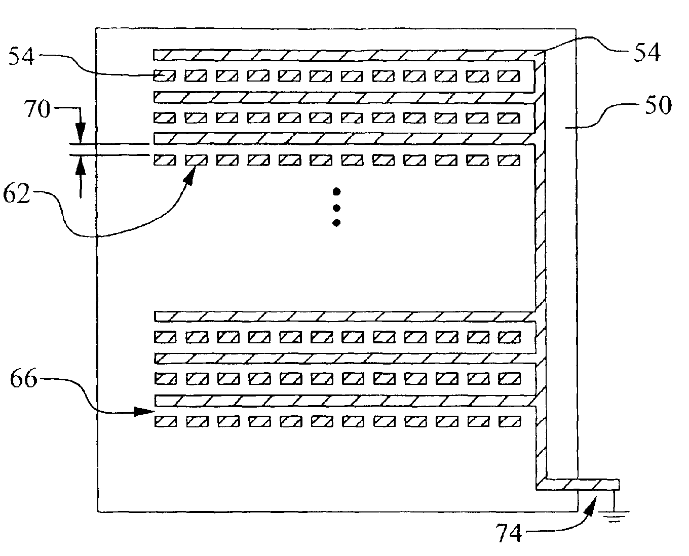 Padless structure design for easy identification of bridging defects in lines by passive voltage contrast