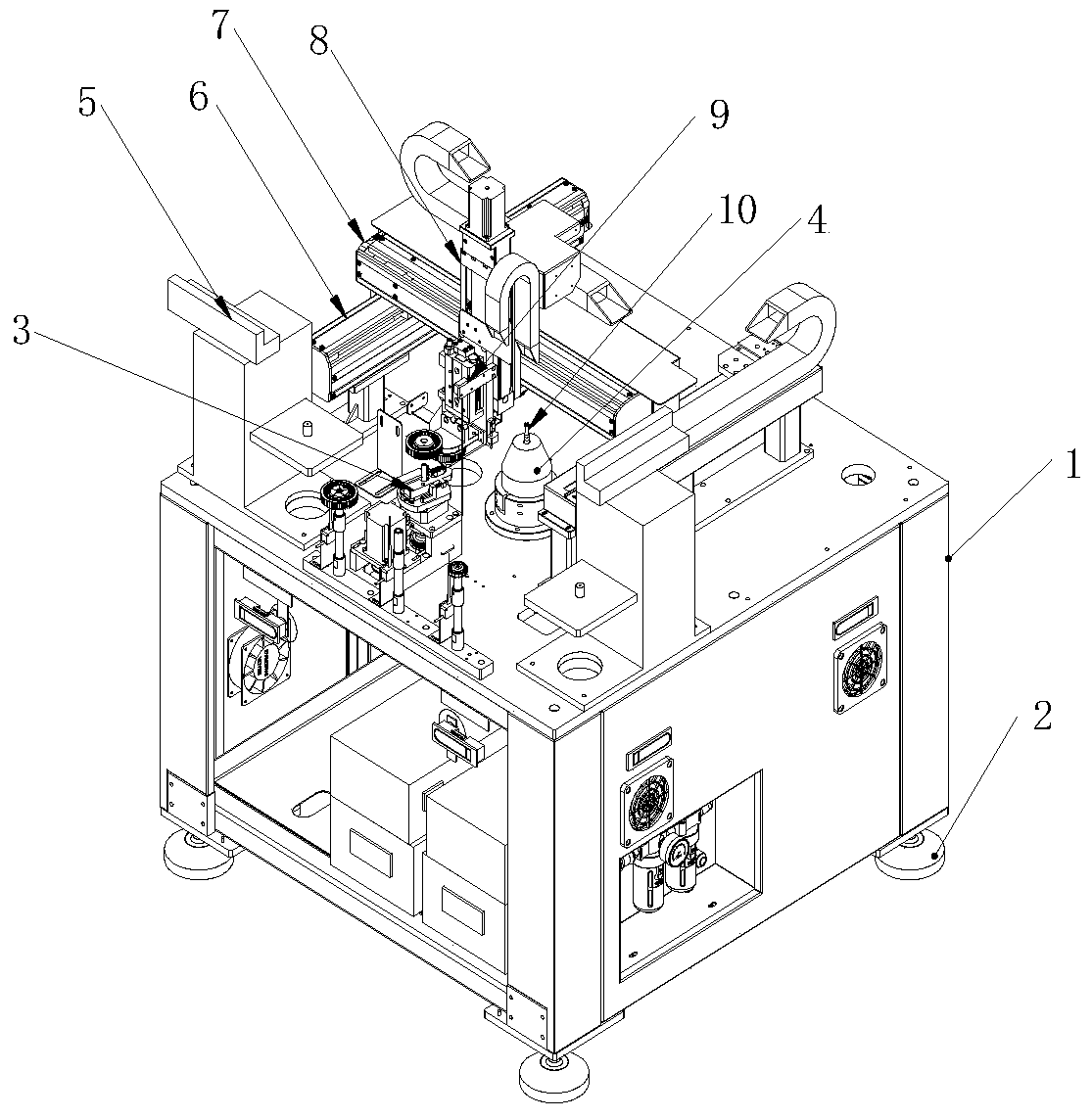 A fan blade balance cutting machine