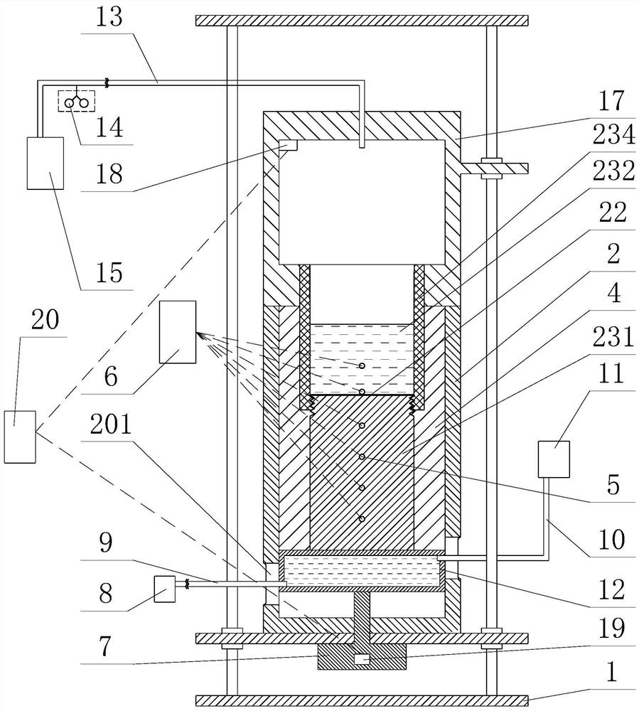 A measuring device and measuring method for interface heat transfer coefficient and material thermal conductivity