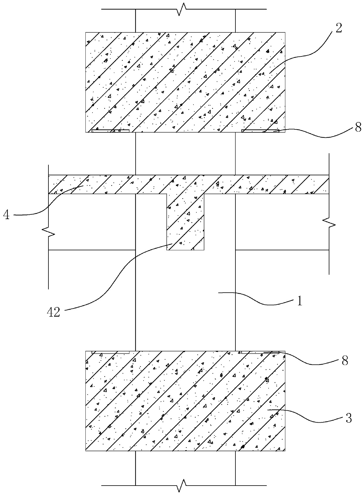 Method for changing floor frame column to on-beam column structure