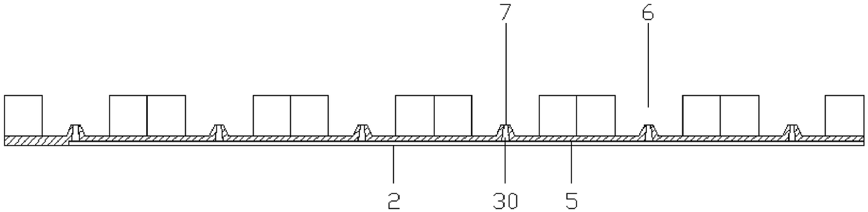 Bottom plate used for image-text firework lattice emitter and forming mould for bottom plate