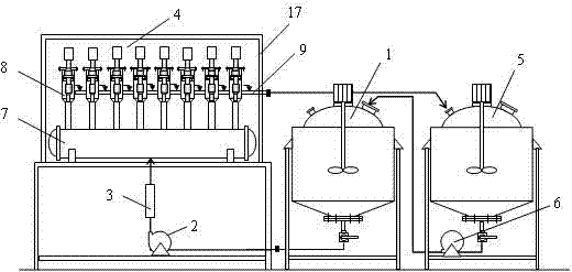 Counterflow passing type ultrasonic processing equipment