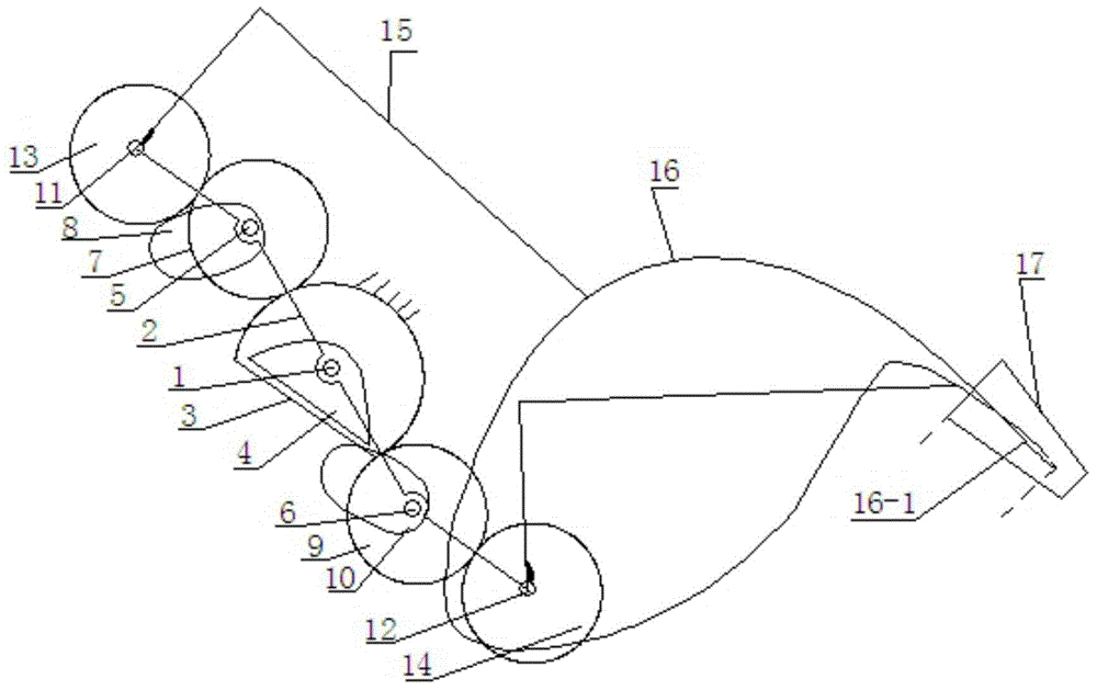 Tooth bar-incomplete non-circular-elliptical gear planetary system vegetable seedling-taking mechanism