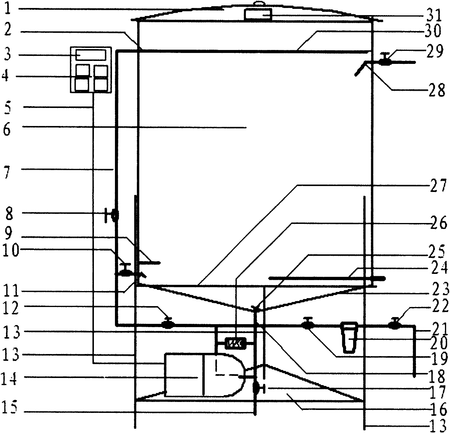 Manual preparation device of kidney dialysis liquid