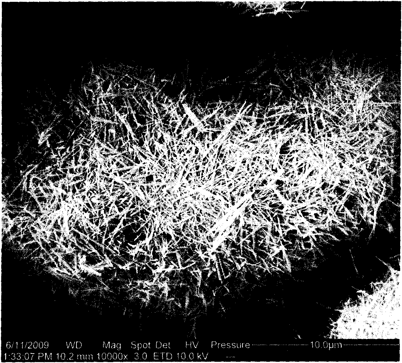 Synthesis method of nano fibrous mordenite