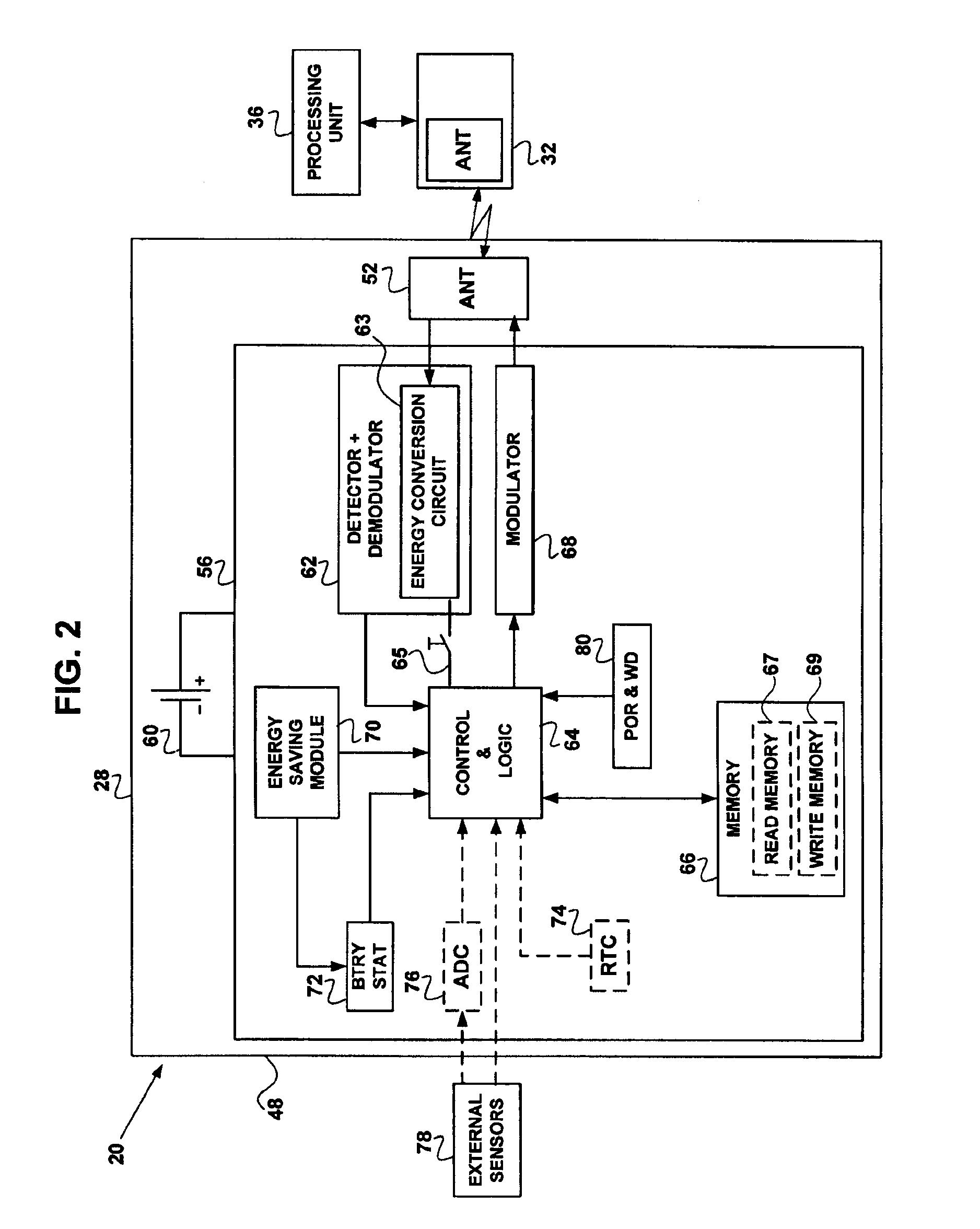 Battery-assisted backscatter RFID transponder