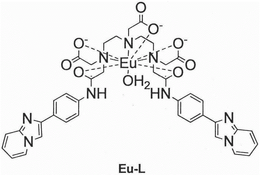 Method for detecting and accelerating beta-amyloid protein aggregation by means of lanthanide fluorescence complex