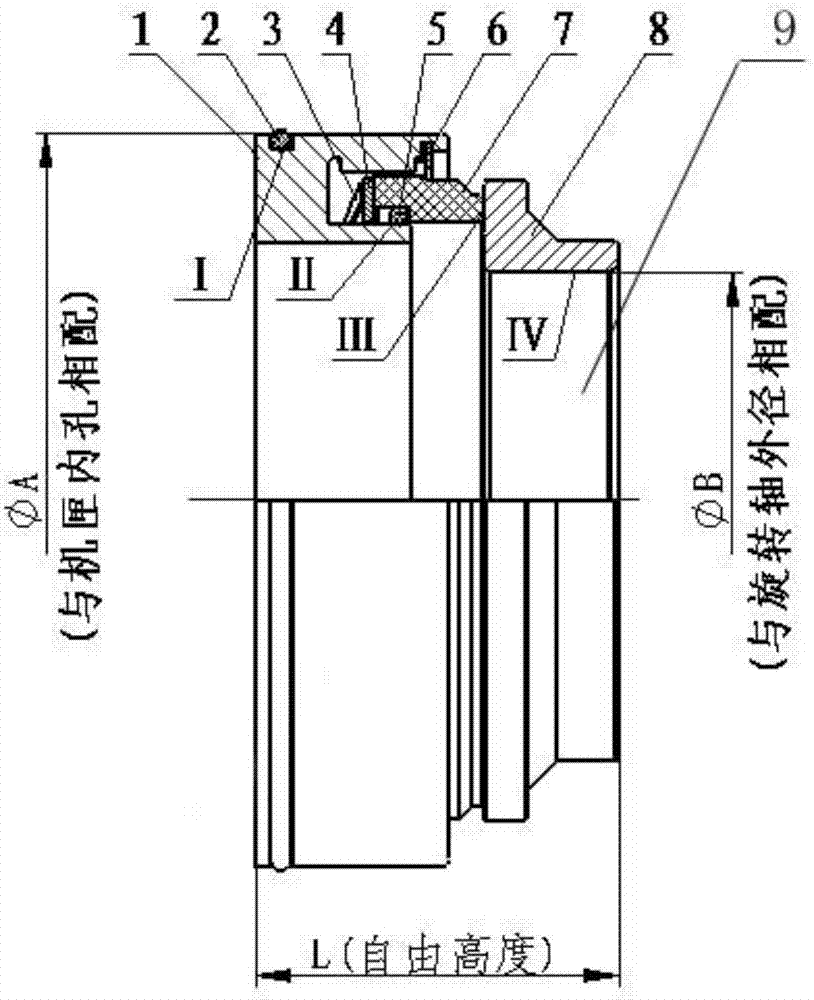 Sealing assembly adopting non-contact mechanical sealing and used for preventing lubricating oil leakage