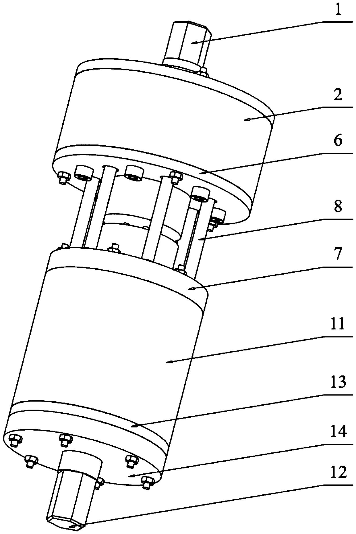 Shower head type inter-dimensional decoupling two-dimensional wireless passive sensor